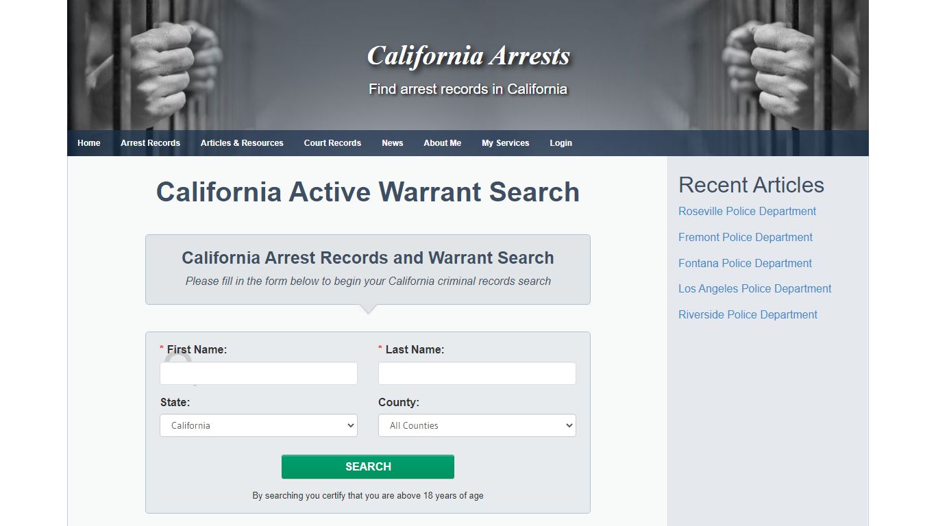 California Active Warrant Search - California Arrests